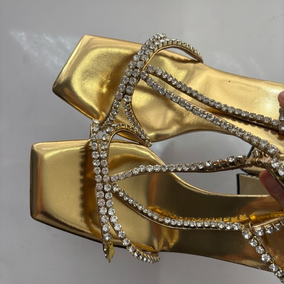 JEFFREY CAMPBELL, Nuite Embellished Slingback Platform Sandal, Sz 8.5 - Picture 9 of 12